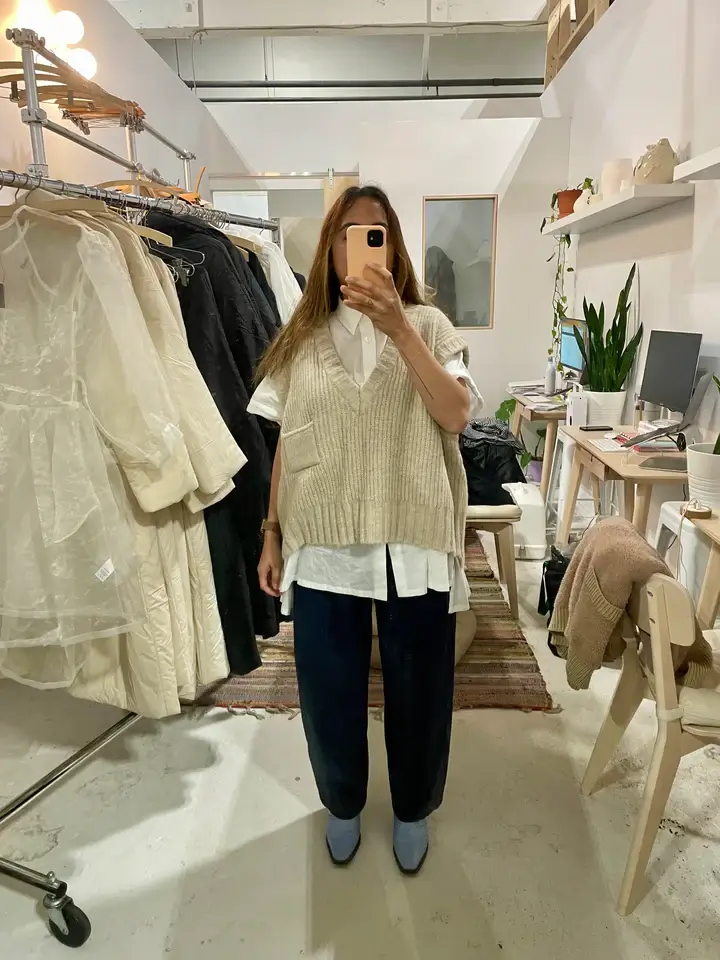 a woman wearing Et Tigre made in the usa clothing