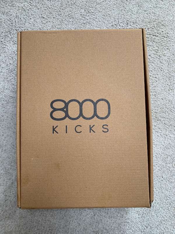 8000 kicks sneakers shoe box made from recyclable cardboard