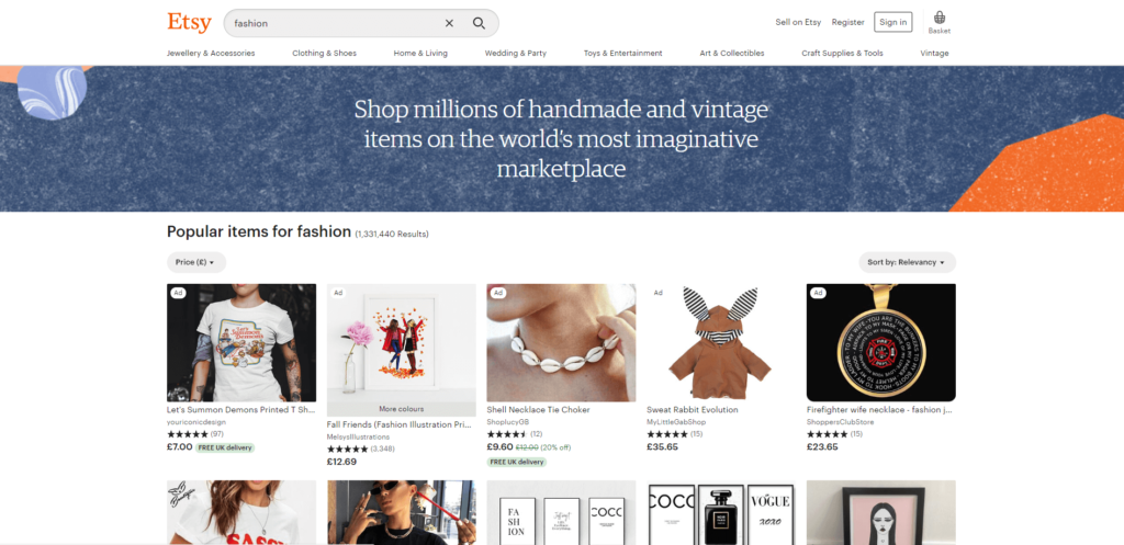 etsy vintage fashion thrift store
