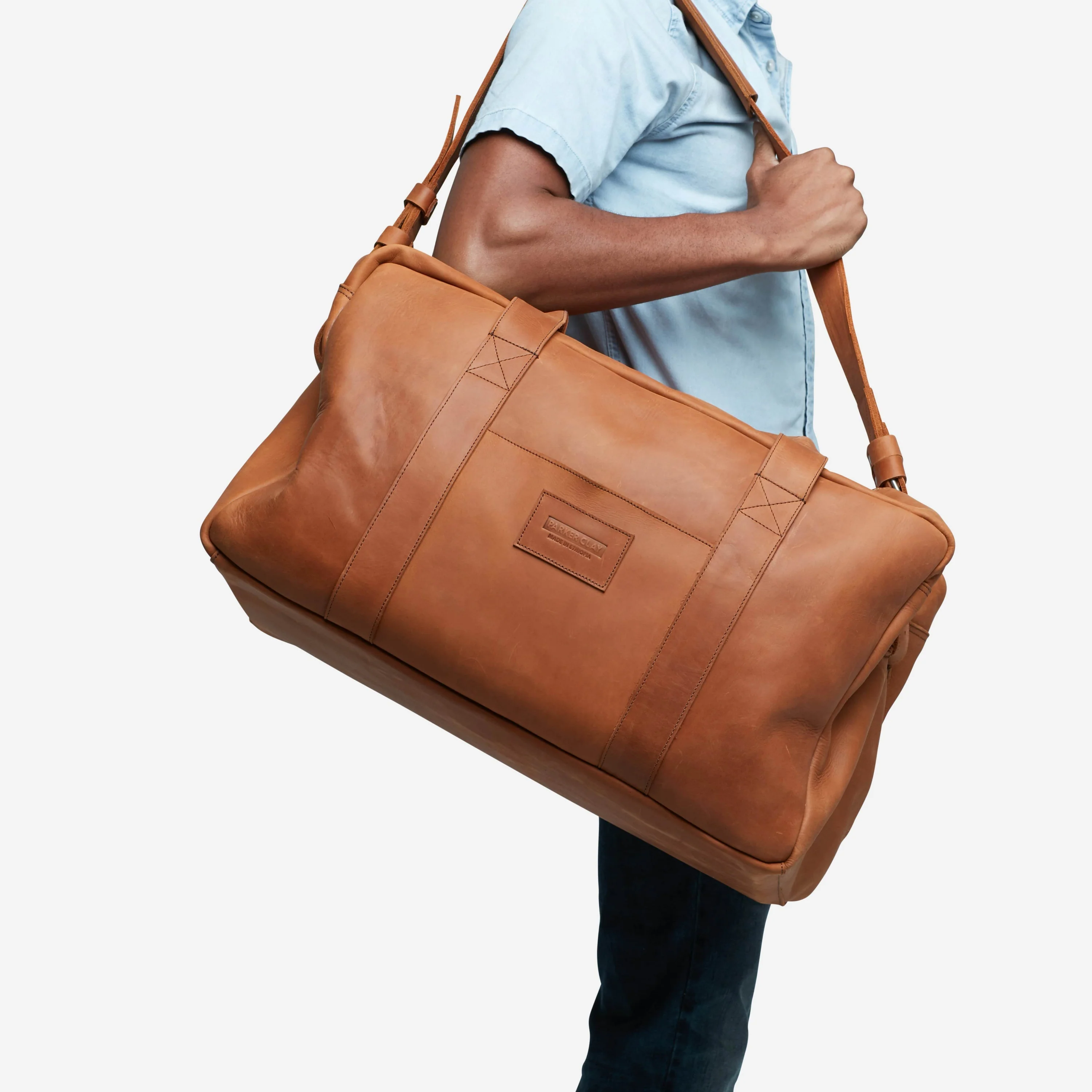 Parker Clay leather weekender